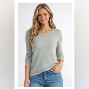 4/$20 Seafoam Waffle Knit Long Sleeve Top